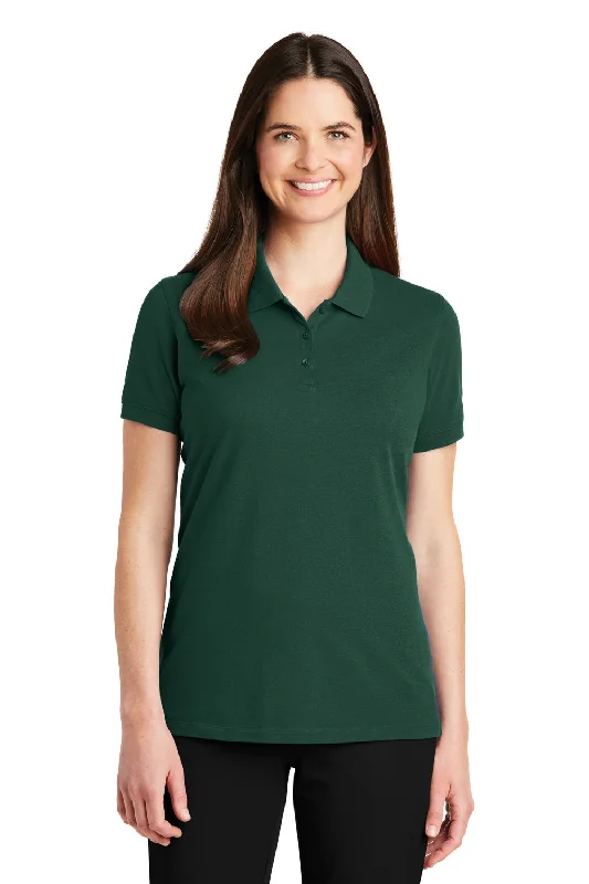 snug winter blouses & shirts -Port Authority Womens Wrinkle Resistant Short Sleeve Polo Shirt - Green Glen - Closeout