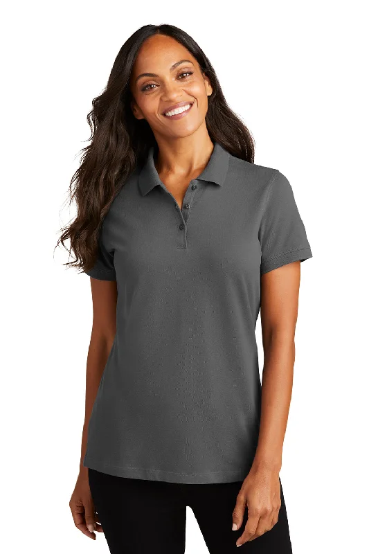 check bold blouses & shirts -Port Authority Womens Wrinkle Resistant Short Sleeve Polo Shirt - Sterling Grey