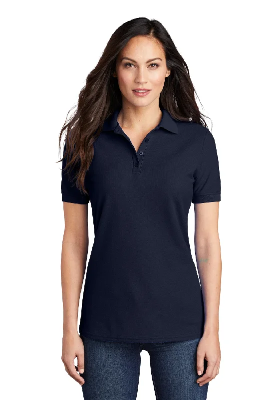 printed playful blouses & shirts -Port & Company Womens Core Stain Resistant Short Sleeve Polo Shirt - Deep Navy Blue