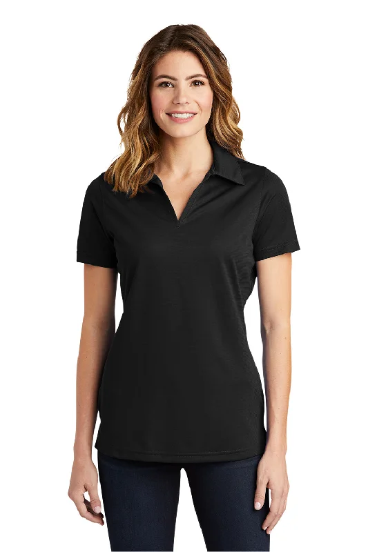 vivid professional blouses & shirts -Sport-Tek Womens Active Mesh Moisture Wicking Short Sleeve Polo Shirt - Black