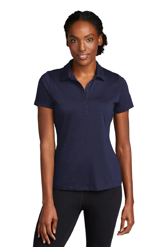 trendy contrast blouses & shirts -Sport-Tek Womens Strive Moisture Wicking Short Sleeve Polo Shirt - True Navy Blue