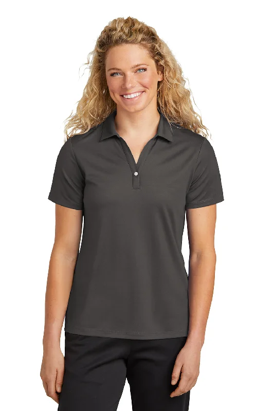 flared trim blouses & shirts -Sport-Tek Womens Moisture Wicking Micropique Short Sleeve Polo Shirt - Graphite Grey