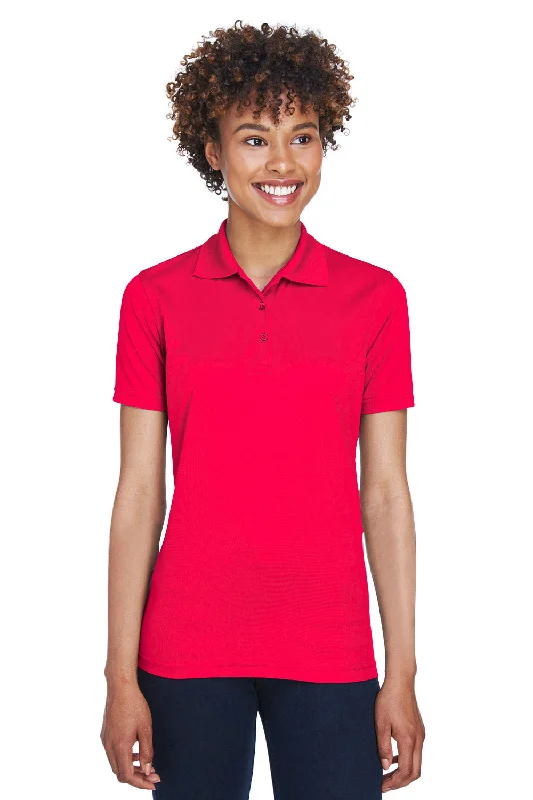 sleek satin blouses & shirts -UltraClub Womens Cool & Dry Moisture Wicking Short Sleeve Polo Shirt - Red