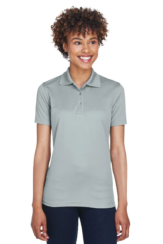 silky cotton blouses & shirts -UltraClub Womens Cool & Dry Moisture Wicking Short Sleeve Polo Shirt - Silver Grey