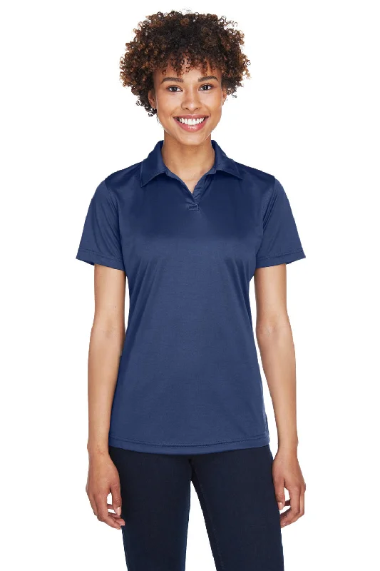 versatile work blouses & shirts -UltraClub Womens Cool & Dry Performance Moisture Wicking Short Sleeve Polo Shirt - Navy Blue