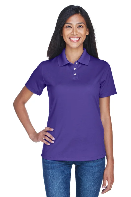 knit smooth blouses & shirts -UltraClub Womens Cool & Dry Performance Moisture Wicking Short Sleeve Polo Shirt - Purple