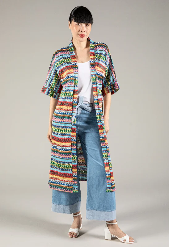 extended floral cardigans -Aztec Cardigan