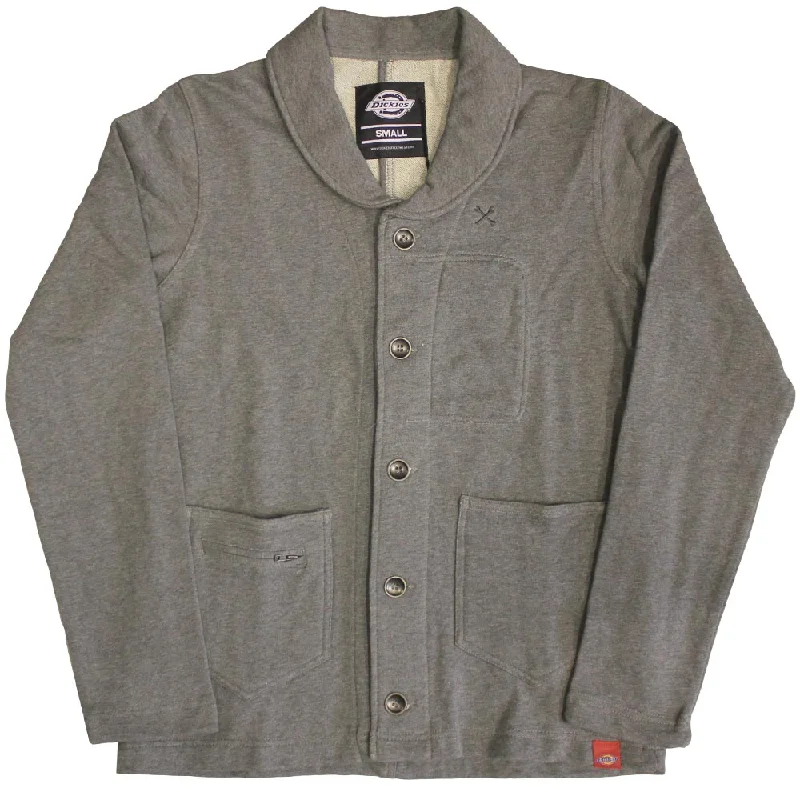 rib-knit alpaca cardigans -Dickies Flagstaff Shawl Collar Cardigan Dark Grey