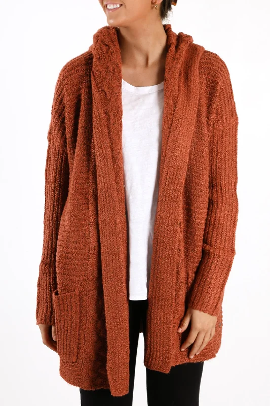 short-sleeve cashmere cardigans -Homeward Bound II Cardigan Brick