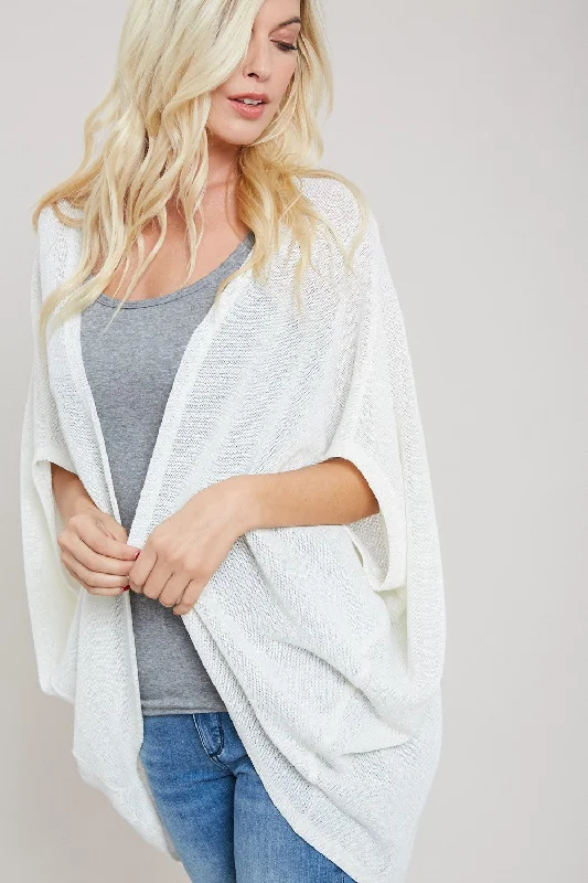 thick alpaca cardigans -Ivory Batwing Cardigan