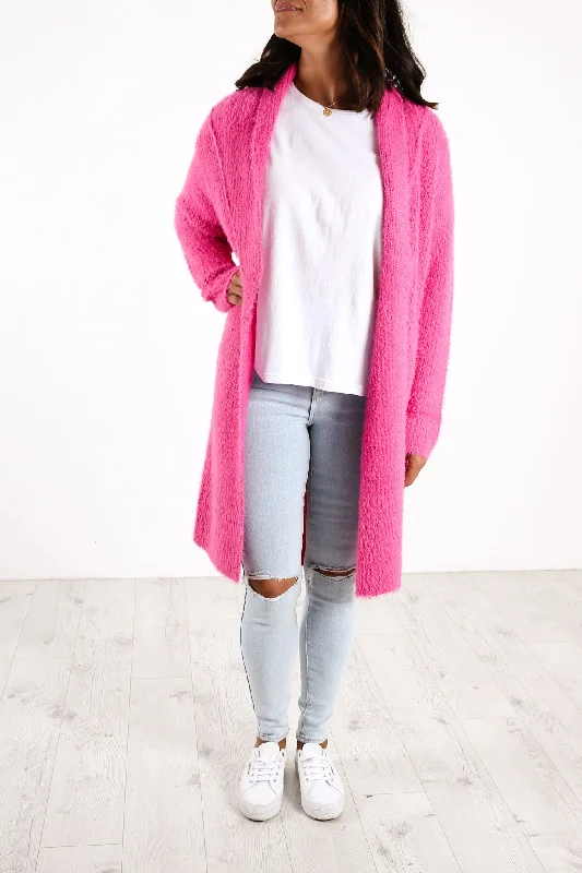 hybrid ribbed cardigans -Mia Cardigan Fuchsia