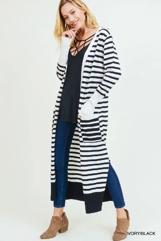 cashmere cardigans for winter -Monochrome Cardigan