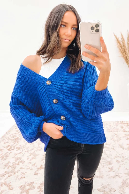 hybrid cashmere cardigans -Perry Cardigan Cobalt Blue