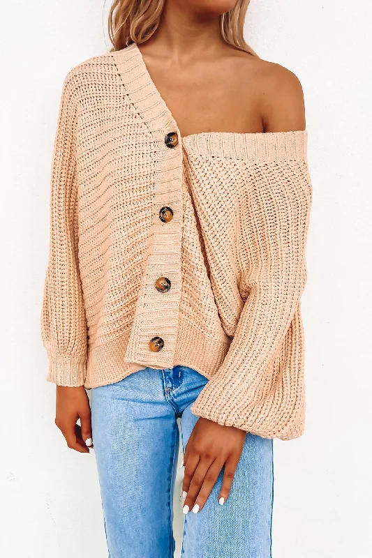 loose-fit alpaca cardigans -Perry Cardigan Natural