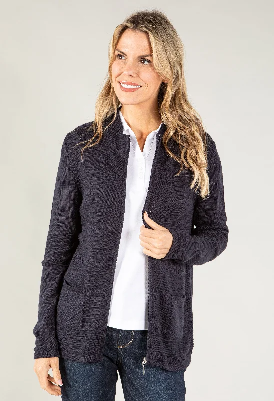 breezy ribbed cardigans -Ribbed Zip Up Cardigan