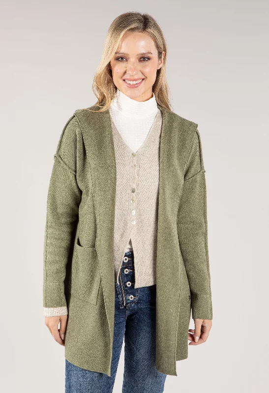 vintage wool cardigans -Soft Touch Hooded Cardi