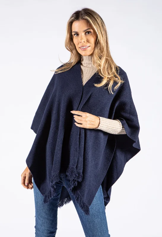 floral cardigans with snaps -Tassel End Poncho