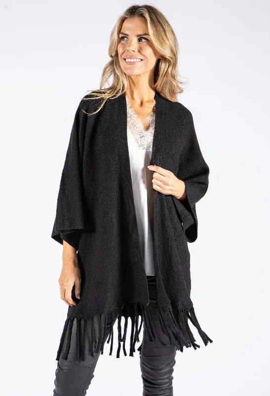 silky hooded cardigans -Tassel Hemline Cardigan