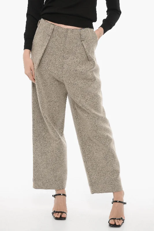 warm plush pants -Ader Error Wool Blend Single Pleat Pants