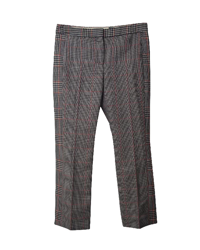 knit smooth pants -Alexander McQueen Checked Pants in Black and White Virgin Wool