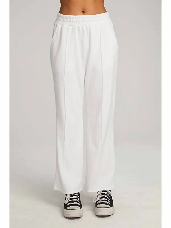 flared trim pants -Amarillo Trousers In White