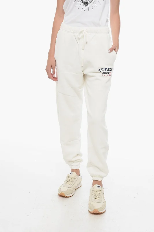 striped cool pants -Autry Fleeced-Cotton Joggers with Drawstring Waist