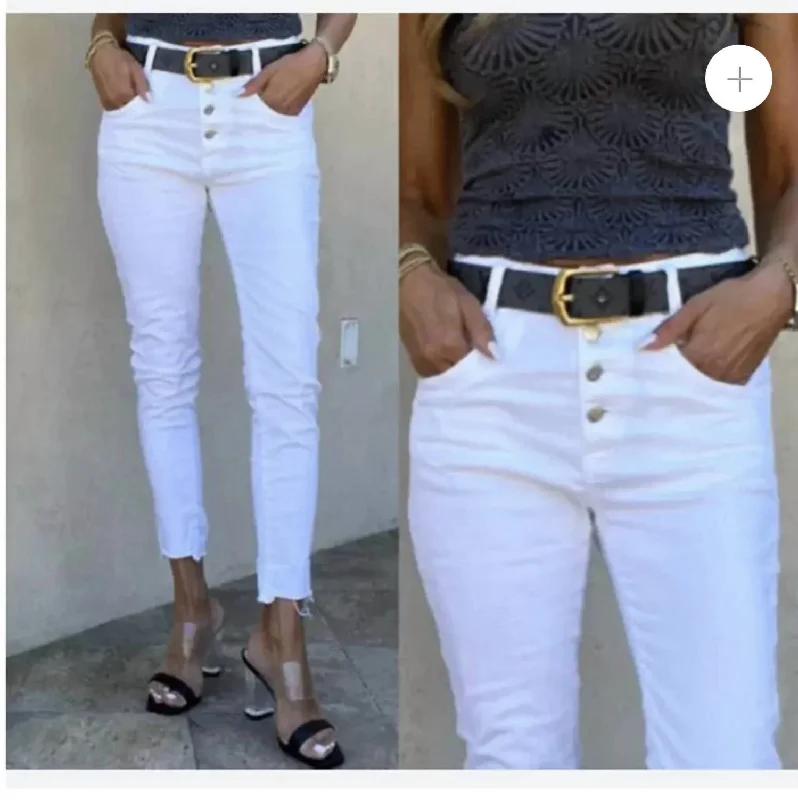 wide leg trendy pants -Aviv In White