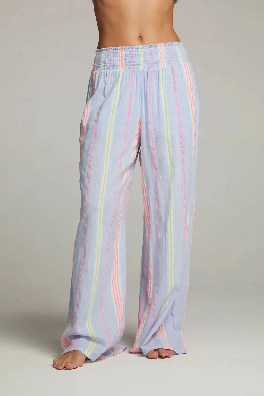 vintage bootcut pants -Bari Trouser In Blue Stripe