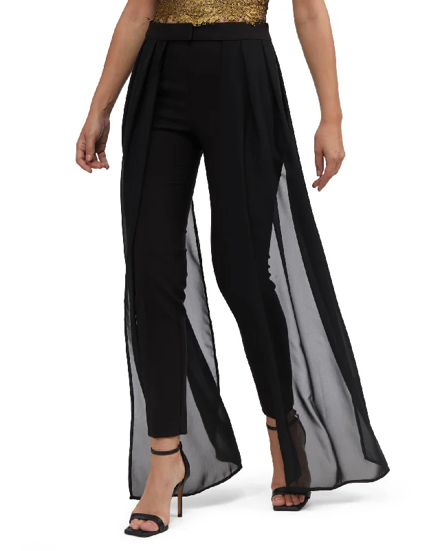 sharp slim pants -Bebe Women's High Waist Removable Chiffon Belt Slim Pant