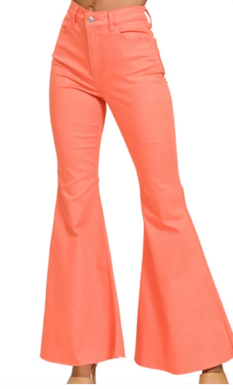 striped cool pants -Bell Bottoms Pant In Coral