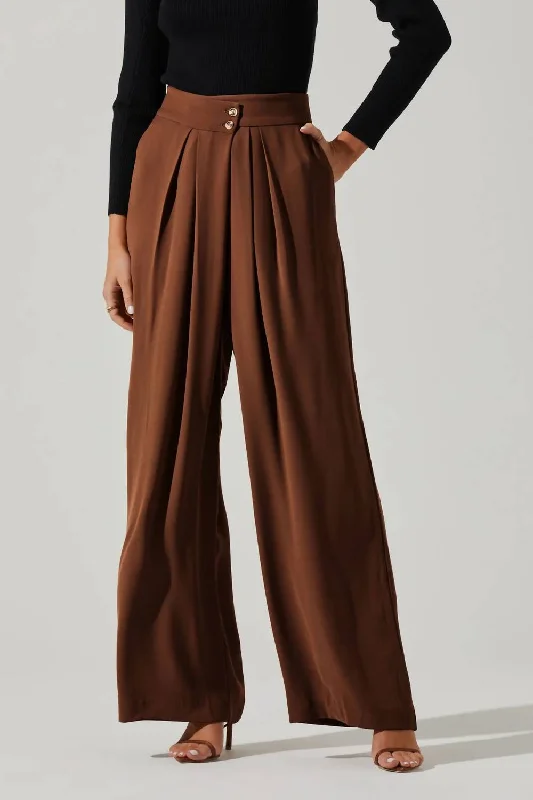 soft eco pants -Boyfriend Pants In Brown