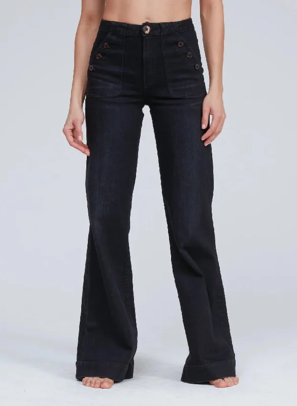 sports vented pants -Brick House Wide Leg Jean In Rock