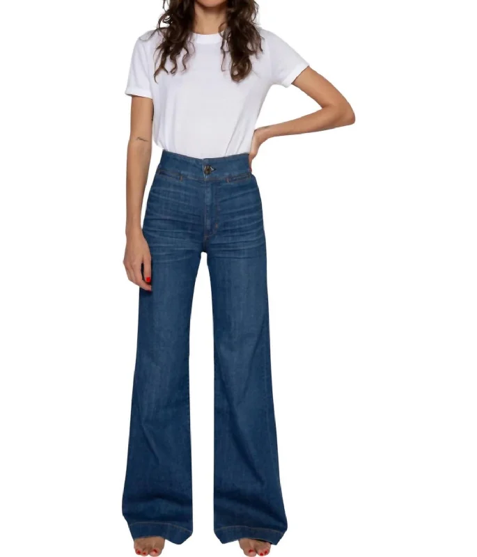 slim chic pants -Brighton Wide Leg Jeans In Mercury