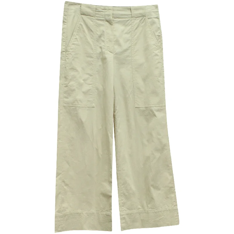 tough training pants -Brunello Cucinelli Wide Leg Pants in Beige Cotton