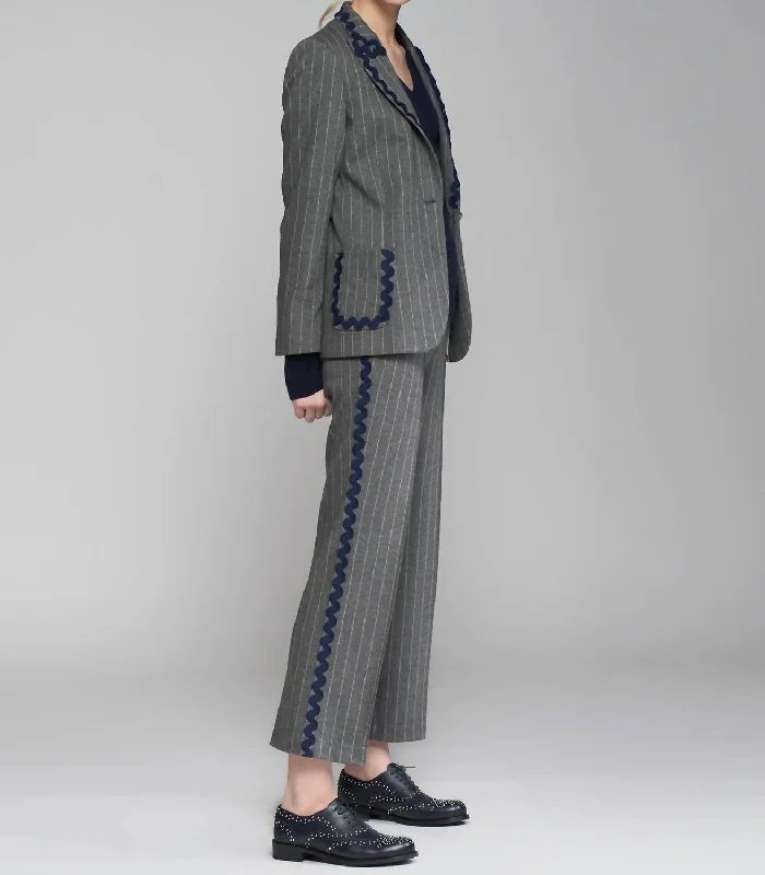 cool palazzo pants -Carole Diplomatic In Blue And Gray