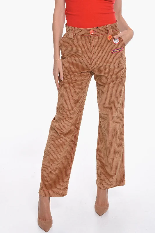 travel breezy pants -Cormio Corduroy TANER Workwear Pants with Patches