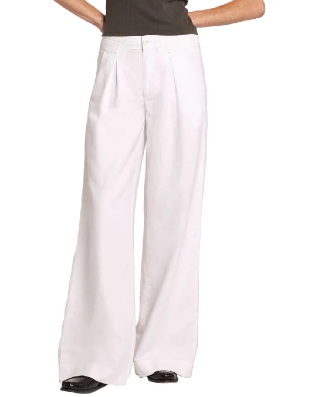 cozy textured pants -Current/Elliott The Markey Linen-Blend Pant