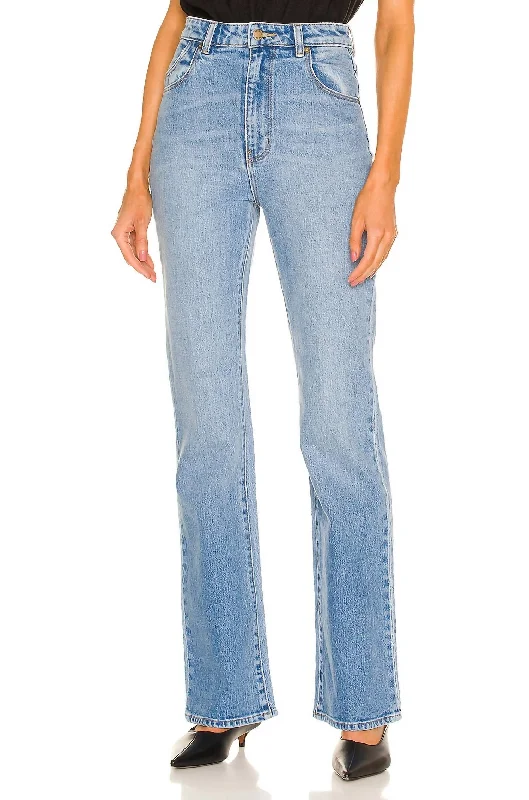 sleek solid pants -Dusters Bootcut Jean In Brad Blue