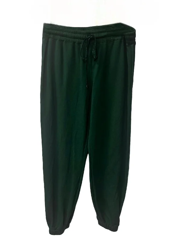 stylish paperbag pants -Elastic Vintage Sweatpants In Evergreen