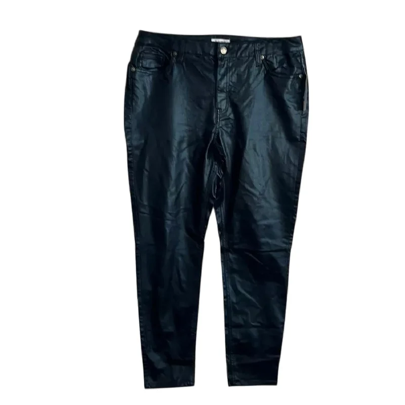 plain basic pants -Faux Leather Pant In Black