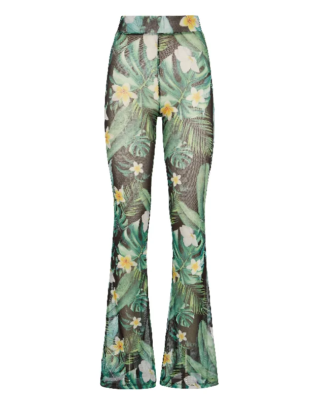 loose chill pants -Flare Trousers Hawaii