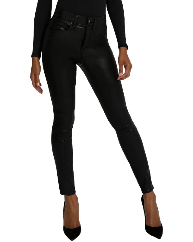 athletic vivid pants -GOOD AMERICAN Good Legs Black Coated Skinny Jean