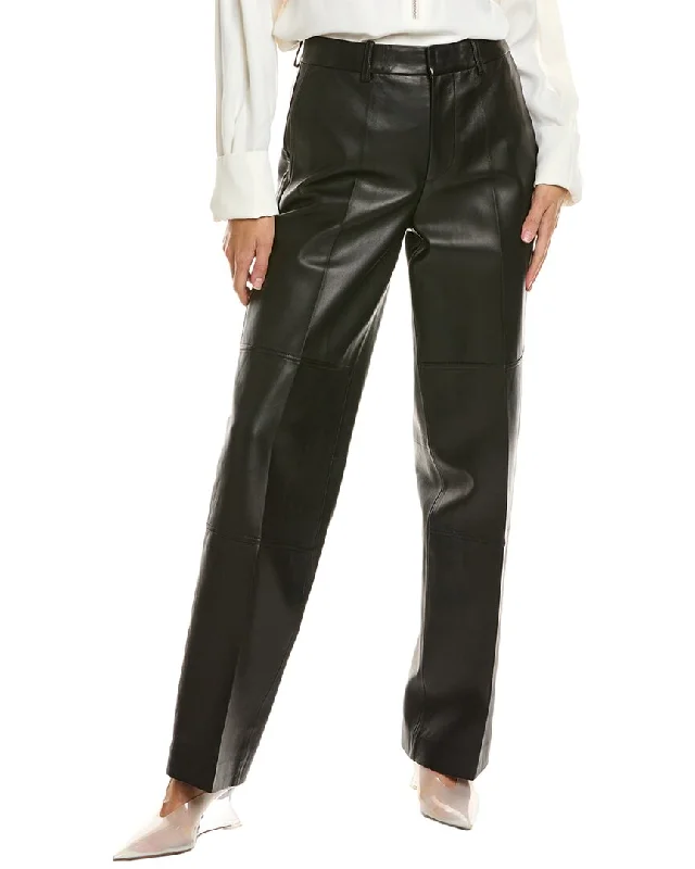 oversized relaxed pants -Helmut Lang Leather Carpenter Pant