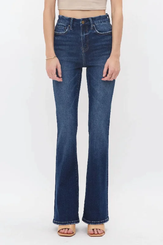 smart tailored pants -High Rise Bootcut Jean In Dark Wash