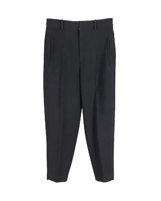 loose chill pants -Isabel Marant Straight Leg Trousers in Black Wool