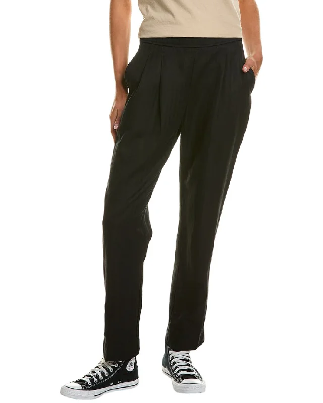 cool striped pants -James Perse Double Pleat Linen-Blend Trouser