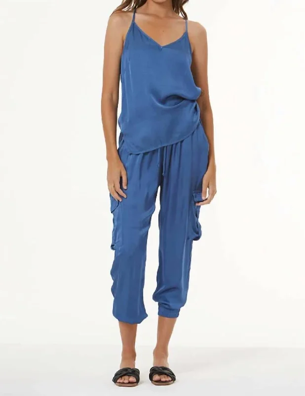 plain basic pants -Jamie Cargo Pants In Lake