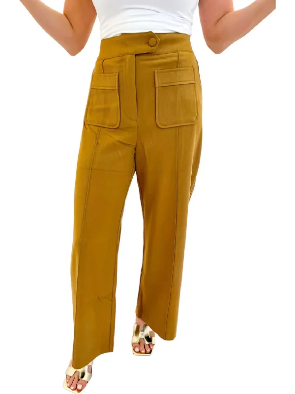 curved edge pants -Jerry Trouser Pants In Camel