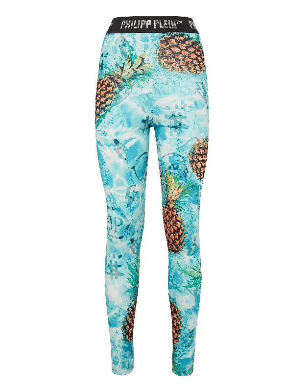 green hemp pants -Jogging Leggings Stones Pineapple Skies