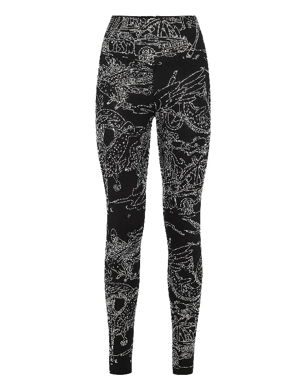 creative tie-dye pants -Jogging Leggings Stones Skeleton tattoo